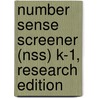 Number Sense Screener (nss) K-1, Research Edition by Nancy C. Jordan