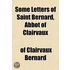 Some Letters of Saint Bernard, Abbot of Clairvaux