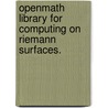 Openmath Library For Computing On Riemann Surfaces. door Yuri Lebedev