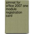 Simnet for Office 2007 One Module Registration Card