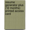 Resume Generator Plus (12 Months) Printed Access Card by Cengage South-western
