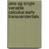 Aise Sg Single Variable Calculus:Early Transcendentals