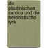 Die Plautinischen Cantica Und Die Hellenistische Lyrik