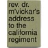 Rev. Dr. M'vickar's Address To The California Regiment