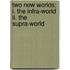 Two New Worlds; I. The Infra-world Ii. The Supra-world