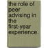The Role Of Peer Advising In The First-Year Experience.