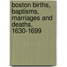 Boston Births, Baptisms, Marriages and Deaths, 1630-1699 door First Church