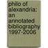 Philo of Alexandria: An Annotated Bibliography 1997-2006