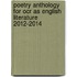 Poetry Anthology For Ocr As English Literature 2012-2014