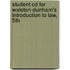 Student Cd For Walston-Dunham's Introduction To Law, 5Th