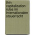 Thin Capitalization Rules im Internationalen Steuerrecht