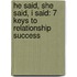He Said, She Said, I Said: 7 Keys to Relationship Success