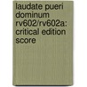 Laudate Pueri Dominum Rv602/Rv602a: Critical Edition Score by Vivaldi Antonio