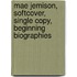 Mae Jemison, Softcover, Single Copy, Beginning Biographies