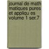 Journal de Math Matiques Pures Et Appliqu Es Volume 1 Ser.7