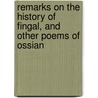 Remarks on the History of Fingal, and Other Poems of Ossian door Warner Ferdinando 1703-1768