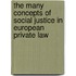 The Many Concepts of Social Justice in European Private Law
