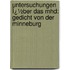 Untersuchungen Ï¿½Ber Das Mhd: Gedicht Von Der Minneburg