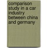 Comparison study in a car industry between China and Germany door Anonym