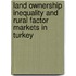Land Ownership Inequality and Rural Factor Markets in Turkey