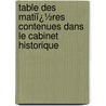 Table Des Matiï¿½Res Contenues Dans Le Cabinet Historique by Paulin Teste