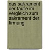 Das Sakrament Der Taufe Im Vergleich Zum Sakrament Der Firmung door Antonia Zentgraf