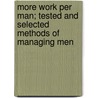 More Work Per Man; Tested and Selected Methods of Managing Men by John Herbert Van Deventer