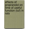 Effects of Propranolol on Time of Useful Function (Tuf) in Rats door United States Government