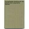 Kurzgefasster Berblick Ber Die Babylonisch-Assyrische Literatur door Carl Bezold