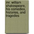 Mr. William Shakespeare, His Comedies, Histories, and Tragedies