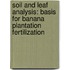 Soil And Leaf Analysis: Basis For Banana Plantation  Fertilization