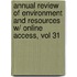 Annual Review Of Environment And Resources W/ Online Access, Vol 31