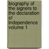 Biography of the Signers to the Declaration of Independence Volume 1