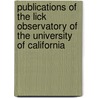 Publications of the Lick Observatory of the University of California door Lick Observatory Trustees