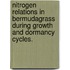 Nitrogen Relations In Bermudagrass During Growth And Dormancy Cycles.