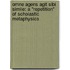 Omne Agens Agit Sibi Simile: A "Repetition" Of Scholastic Metaphysics