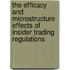 The Efficacy and Microstructure Effects of Insider Trading Regulations