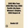 2003 Wta Tour: 2003 Pacific Life Open - Women's Singles, 2003 Rogers At door Books Llc