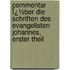 Commentar Ï¿½Ber Die Schriften Des Evangelisten Johannes, Erster Theil