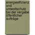 Energieeffizienz und Umweltschutz bei der Vergabe öffentlicher Aufträge