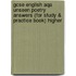 Gcse English Aqa Unseen Poetry Answers (For Study & Practice Book) Higher