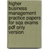 Higher Business Management Practice Papers For Sqa Exams Pdf Only Version