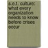 S.E.T. Culture: What Every Organization Needs to Know Before Crises Occur