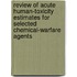 Review of Acute Human-Toxicity Estimates for Selected Chemical-Warfare Agents