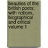 Beauties of the British Poets; With Notices, Biographical and Critical Volume 1