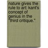 Nature Gives The Rule To Art: Kant's Concept Of Genius In The "Third Critique." by Annie Hounsokou
