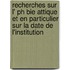 Recherches Sur L' Ph Bie Attique Et En Particulier Sur La Date De L'institution