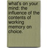 What's On Your Mind: The Influence Of The Contents Of Working Memory On Choice. door Starla M. Weaver