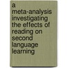 A Meta-Analysis Investigating the Effects of Reading on Second Language Learning door Safary Wa-Mbaleka