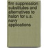Fire Suppression Substitutes and Alternatives to Halon for U.S. Navy Applications